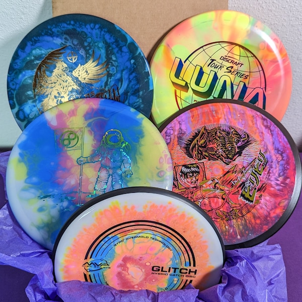 Dyed Disc Mystery Box - 3 or 5 discs! Perfect Custom Disc Golf Dye Gift for Disc Golfer