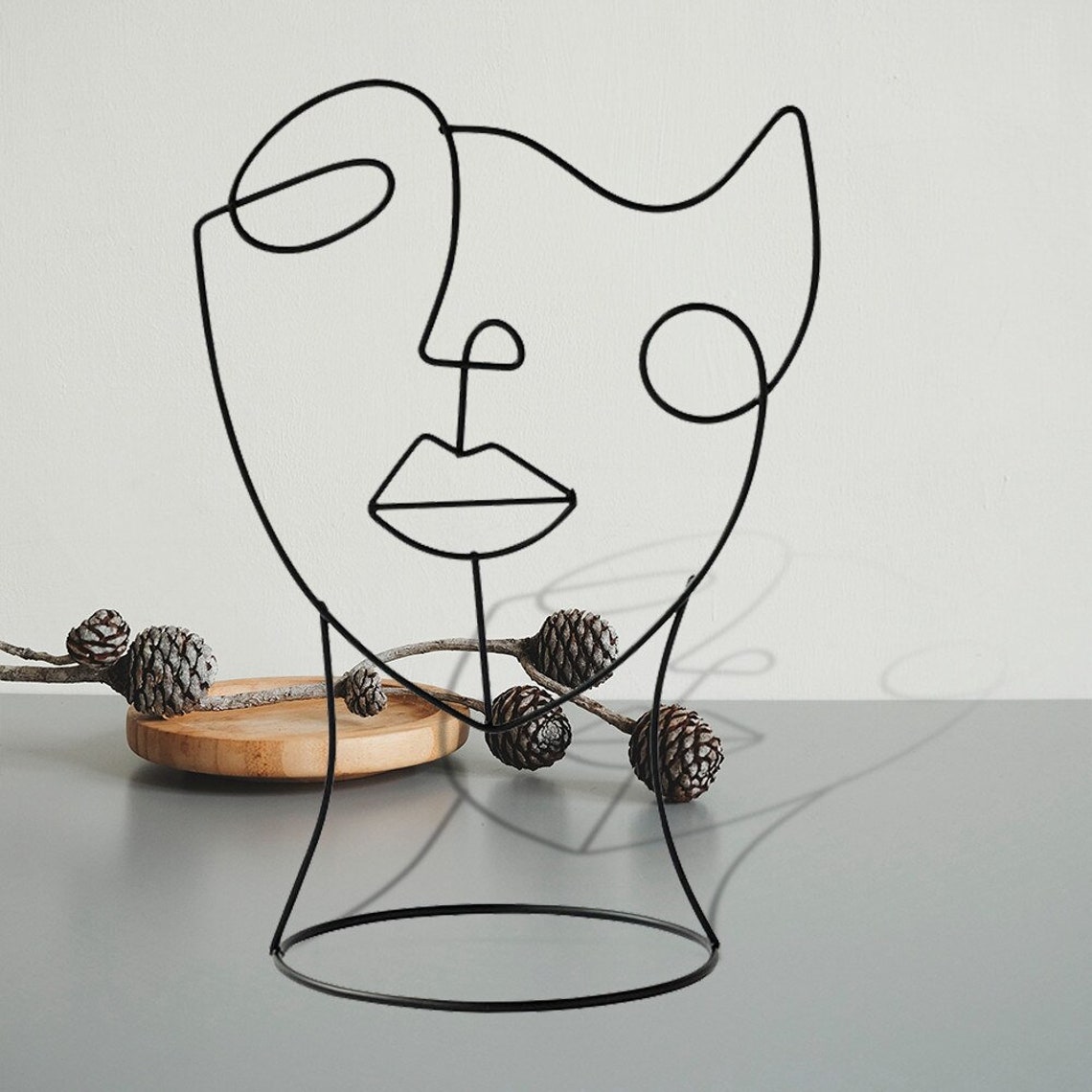Modern Decorative Figure Metal Face Art Decorative Statue Etsy