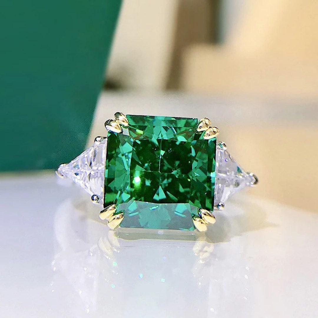 4 Carat Diamond Crushed Ice Radiant Cut High Carbon Emerald Etsy