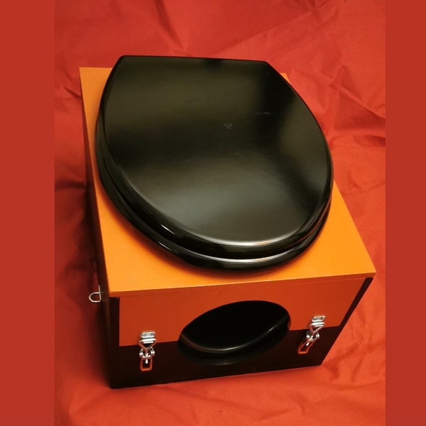 BDSM Smother Box Stool Black with Toilet Seat