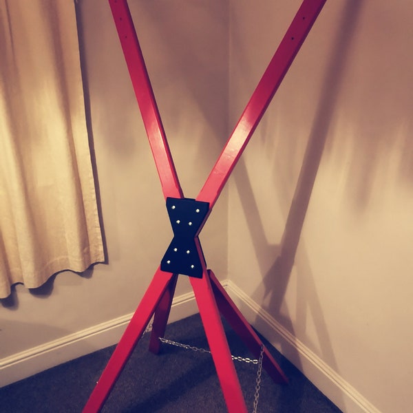 Portable St Andrew Cross (Red and Black)