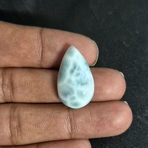Pear Larimar Cabochon: Natural Blue Gemstone, Dominican Republic