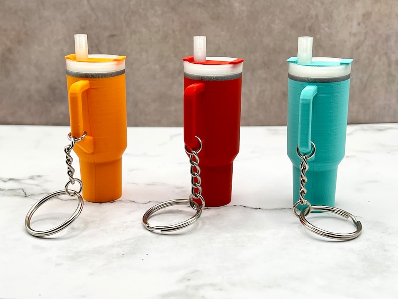 2 Pack Stanley Inspired Mini Tumbler Keychain Multiple Color Options Etsy