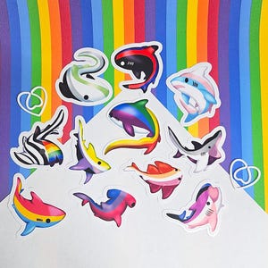 Flocons d'autocollants Pride Sharks