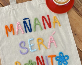 Tote Bag Mañana Será Bonito  - ToteBag Personalizado - Bolsa Algodón Personalizada - Bolsa de algodón con Fases