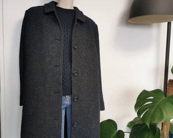 Seasalt Cornwall wool coat, multicolored textured weave, Size EU 48/UK 20