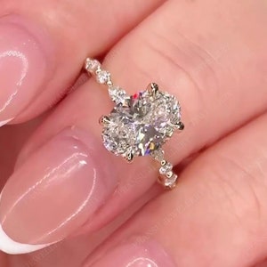 2CT Oval Cut Moissanite Engagement Ring Marquise Moissanite Diamond Band 14k Solid Gold Wedding Ring For Women Anniversary Ring Promise Ring