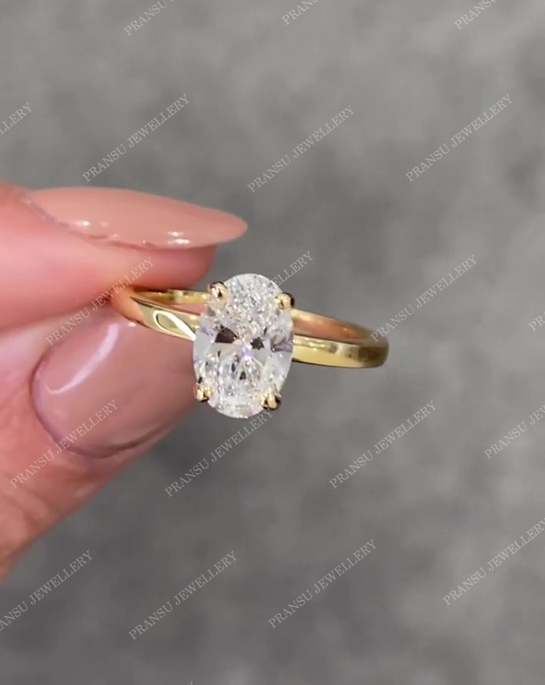 2ct Oval Cut Moissanite Engagement Ring 14k Solid Yellow Gold Oval Halo ...