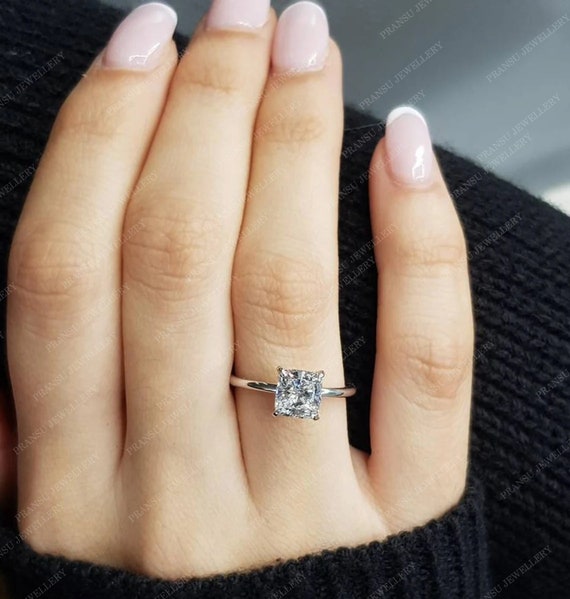 1.6 carat cushion sale cut diamond ring