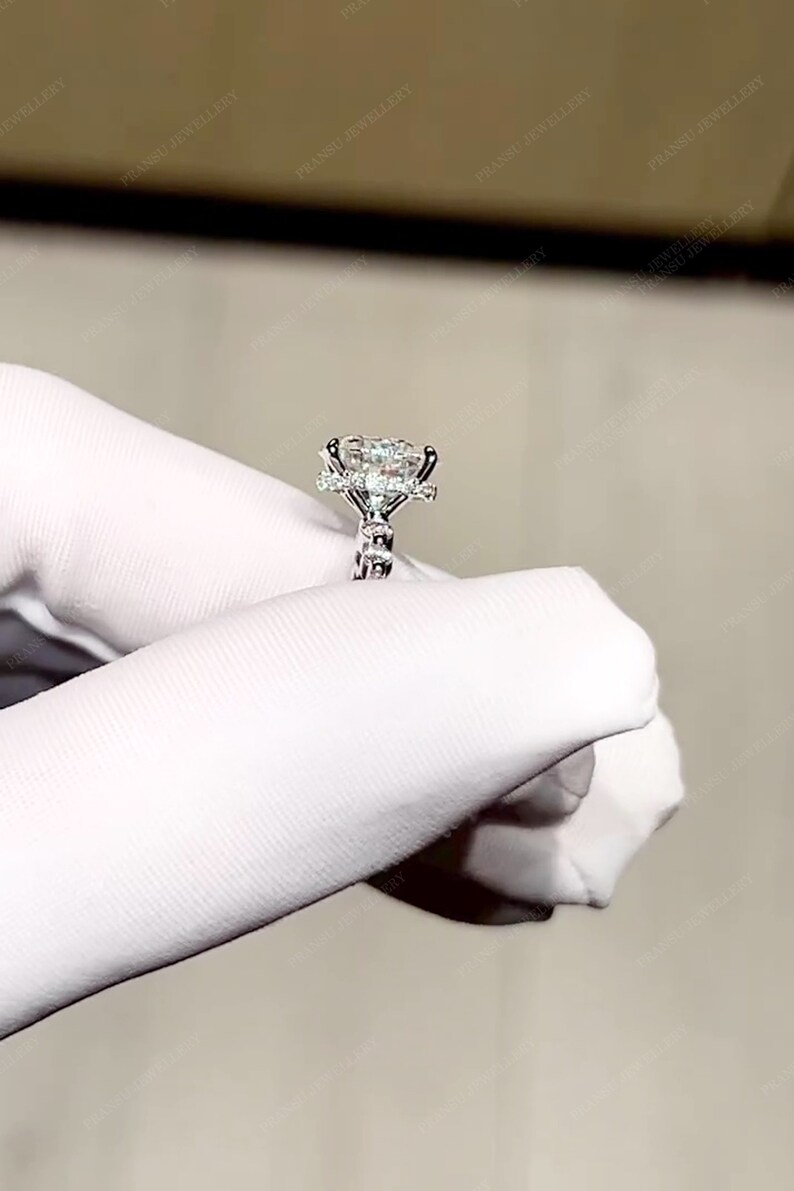 2ct Oval Cut Moissanite Engagement Ring 14k Solid Gold Ring Marquise ...