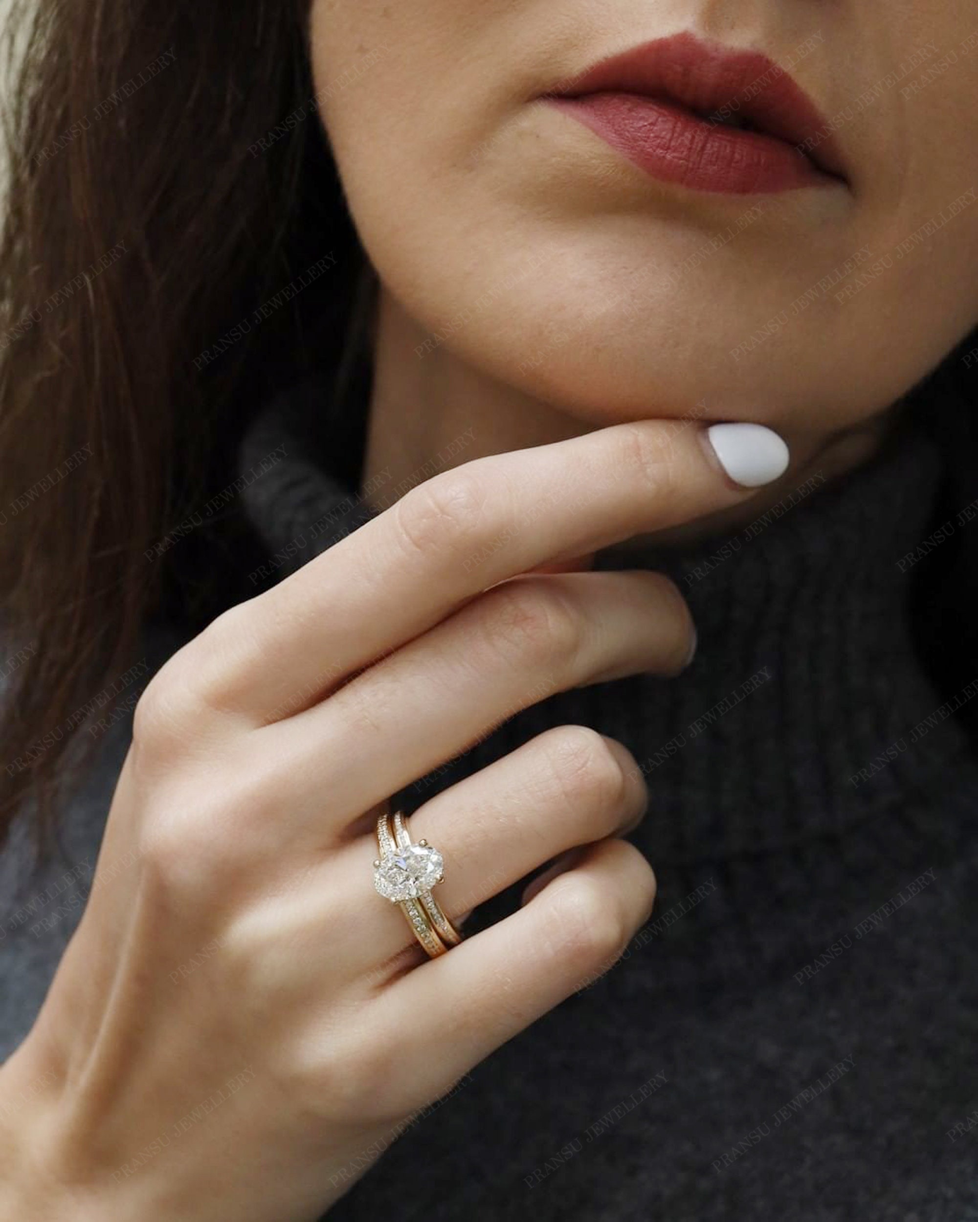 0.20CT East West Marquise Lab Grown Engagement Ring Solid Gold Curved Minimalist Band Rings For Women Lab Grown Diamond Birthday Gift Ring