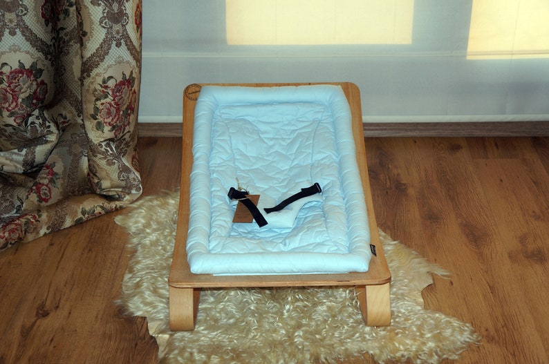 Comfortable Handmade Wooden Baby Rocking Cradle Natural Safe Etsy