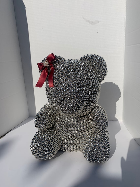 Silver Luxury Pearl Bear 35cm | for Her | Anniversary Gift