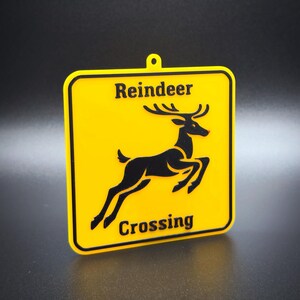 Reindeer Crossing Christmas Holiday Ornament