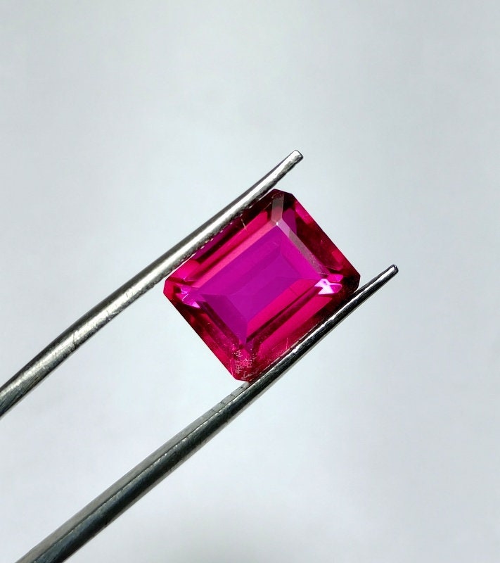 Pink Tourmaline QUARTZ Gemstone Pink Tourmaline 8X10 MM Emerald Cut Top Quality Pink Tourmaline Cut Stone Natural Gemstones Quartz