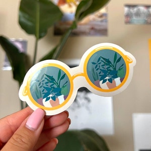 Plant Reflection Sunglasses - Glossy & Waterproof Sticker