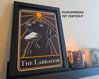 Portrait personnalisable de carte de tarot du labrador