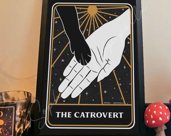 Catrovert Tarot Card Print | Houseware Gift Pet Owner Personalised Decoration Cat Gift Pet Memorial