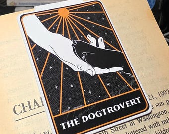 Dogtrovert Tarot Card Bookmark | Witchcraft Gift Fortune Stationary Halloween Dog Lover