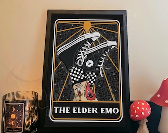 Elder Emo Tarot Card Print | Alternative Emo Gift Nostalgic Decoration