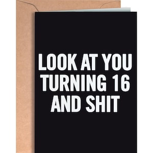Funny 16th Birthday Card, 16th Birthday Card, 16th Birthday Card for Girls, 16th Birthday Card for Boys, 16th Birthday Gift, 16 bday card