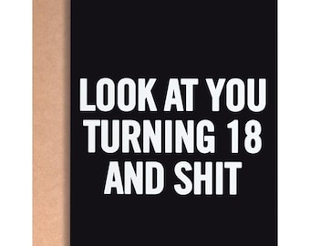 Funny 18th Birthday Card, 18th Birthday Card, 18th Birthday Card for Girls, 18th Birthday Card for Boys, 18th Birthday Gift, 18 bday card
