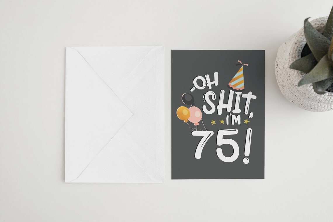 75th Birthday Card, Funny 75th Birthday Card, 75th Birthday Card for ...