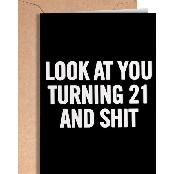 21st Birthday Card for him or her, for daughter or son, grandson and granddaughter, funny 21st birthday gift for 21 year old boy or girl
