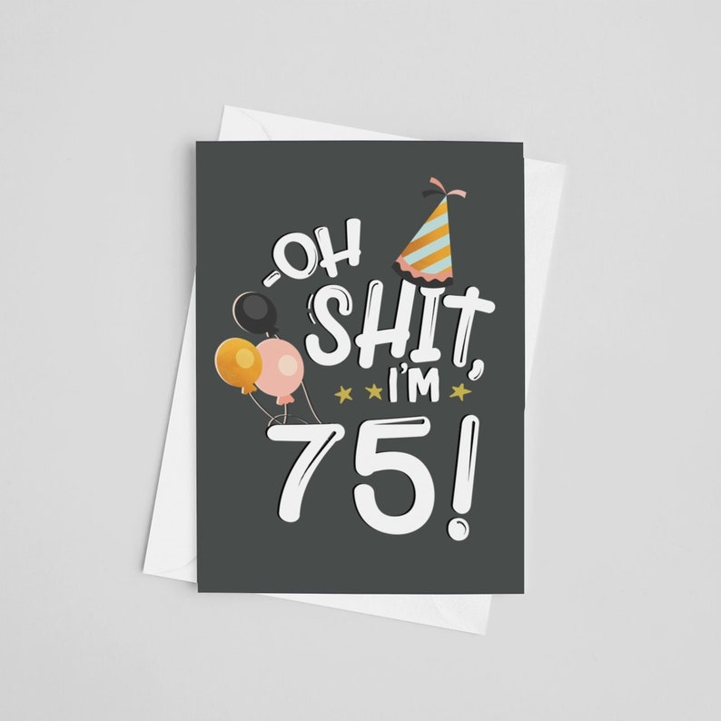 75th Birthday Card, Funny 75th Birthday Card, 75th Birthday Card for ...