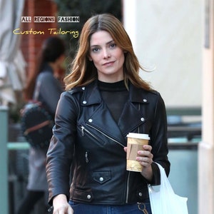 Women's Genuine Lambskin Leather Jacket, Handmade Jacket, Black Leather Jacket, Biker Leather, Motorcycle Slim Fit Racer Jacket Custom Made