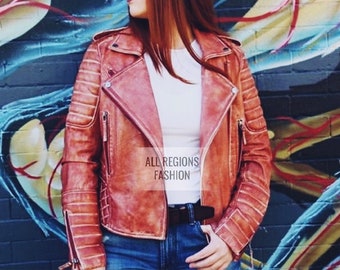 Women's leather jacket | Red genuine leather jacket| lambskin jacket| handmade jacket| custom made jacket| women's jacket| jacket for girls