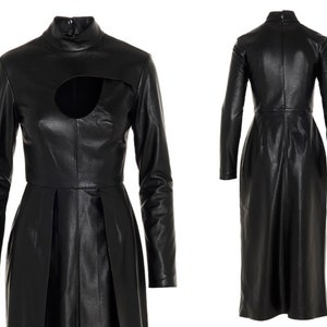 Abito in pelle di agnello da donna fatto a mano Abito in pelle nera, abito in pelle, abito plus size, abito in pelle plus size, abito in vera pelle, abito da festa