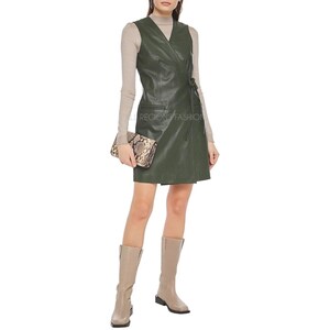 green leather dress plus size Plus Size Overall Maxi Dress Pleated Lace main image 1