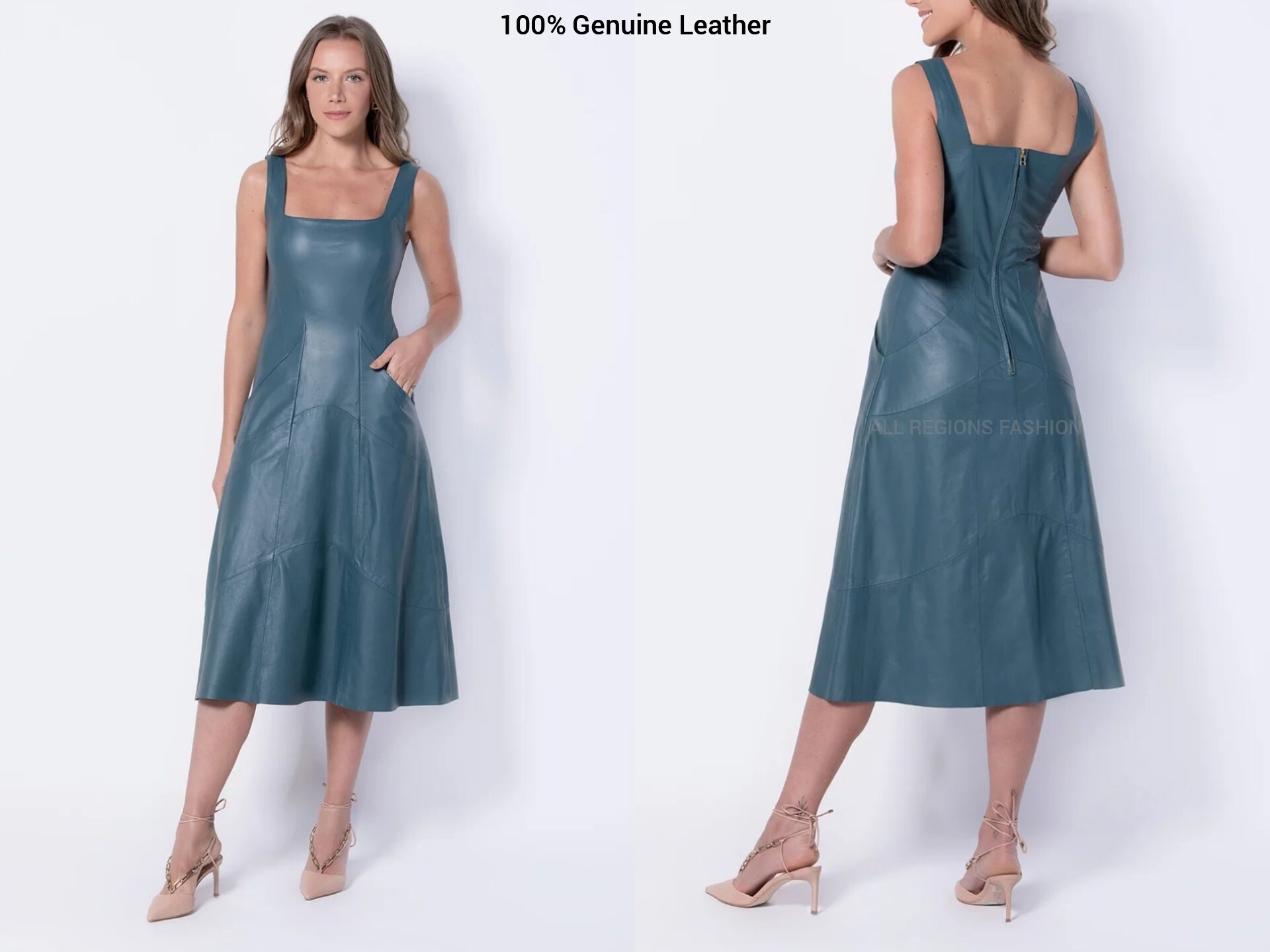 Handmade women's Lamb skin leather dress, leather outfit, plus size dress, plus size leather dress, genuine leather dress, party dress