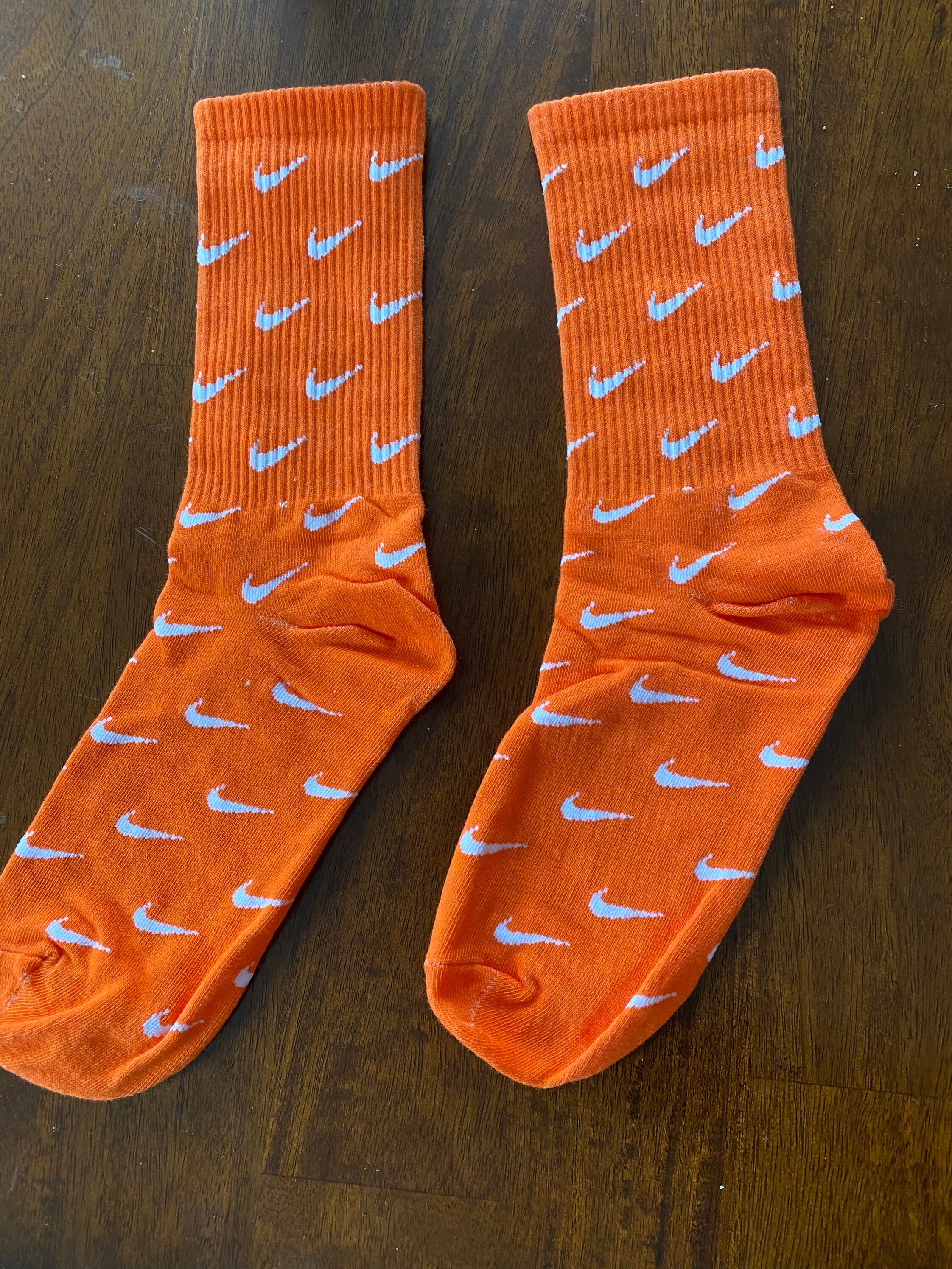 white and orange nike elite socks