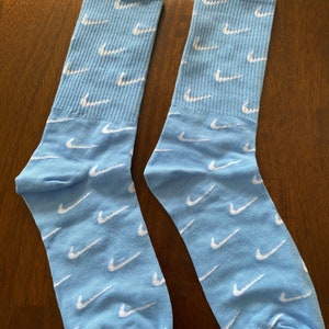 Baby Blue Nike Socks/Custom Nike Socks | Etsy