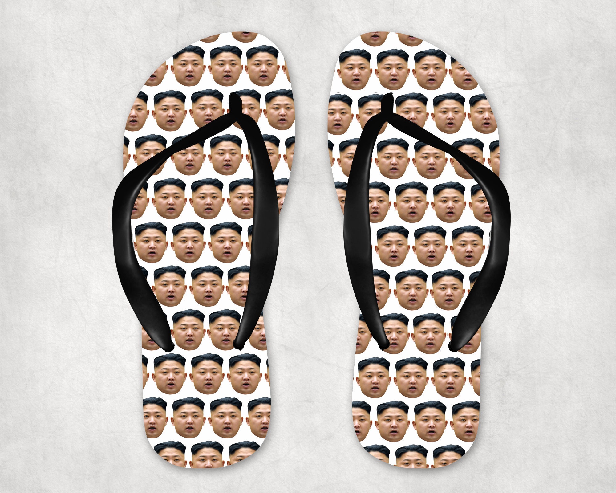 Flip Flops With Kimmy J Face Print Funny Kim Jong Flats - Etsy Denmark Flip Flops With Kimmy J Face Print Funny Kim Jong Flats - Etsy Denmark