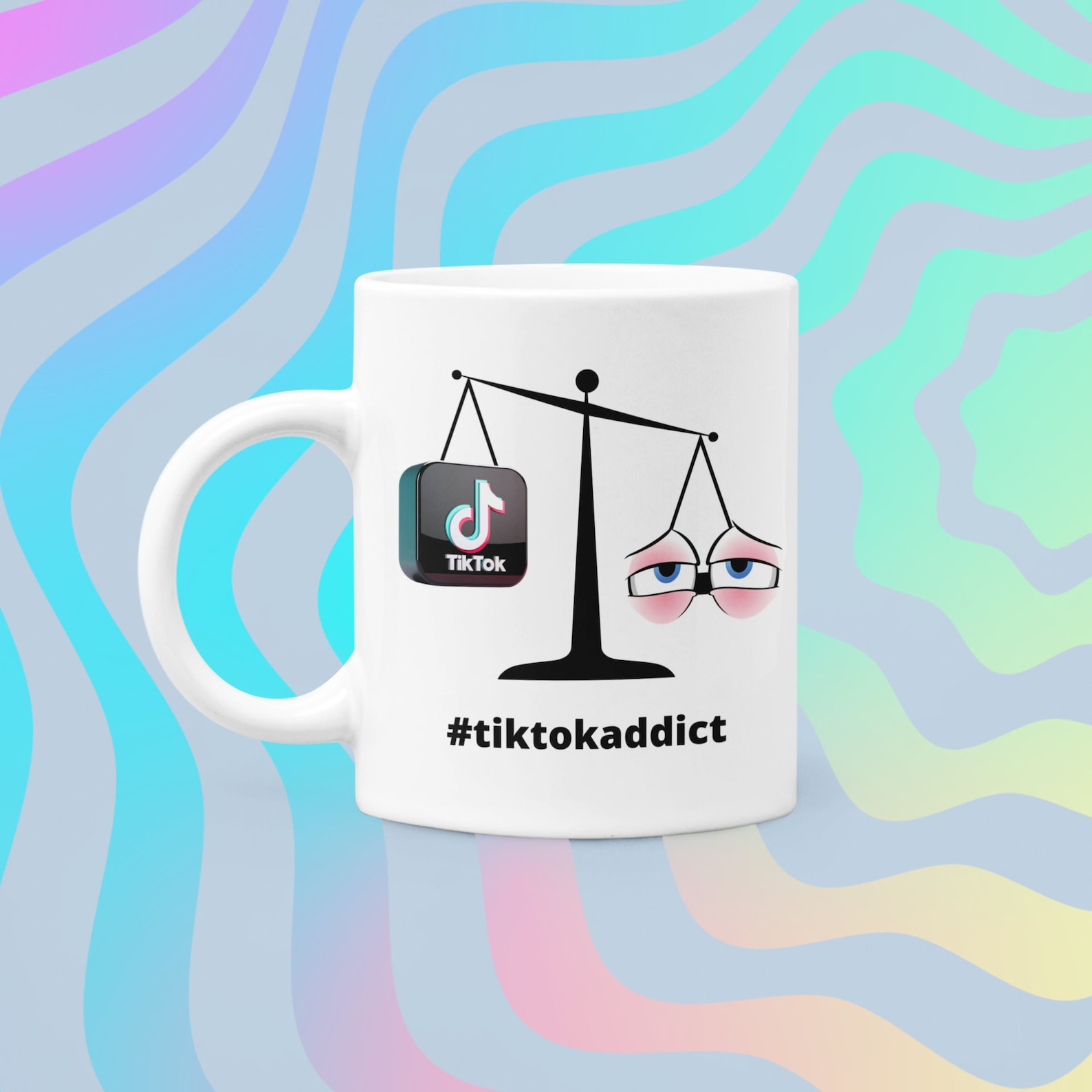 Tiktok Addict Mug Funny Hashtag Tiktoker Coffee Tea Cup Famous Etsy