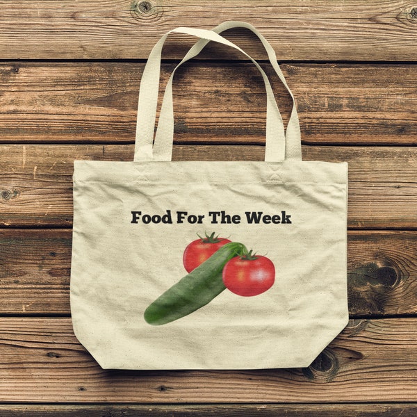 Funny Food for the Week Grocery Shopper Tote bag Shoulder Bag Beach Bag shopping bag reusable eco funny tote bag unisex bag