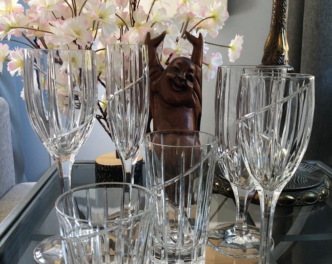 Mikasa Coventry Crystal Champagne Toasting Flutes Set of 4 Etsy