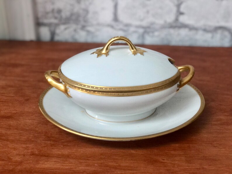 Jean Pouyat for Limoges White W/gold Border 87 Pc Estate Set 19th