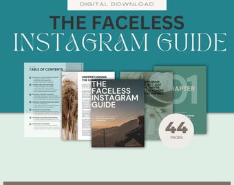 The faceless Instagram guide, Social Media Marketing Book, Influencer Handbook, Online Branding Tips, Instagram Growth Strategy