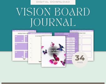 Vision Board Journal, Manifestation Notebook, Law of Attraction Planner, Intention Setting Diary, Goal Setting Journal