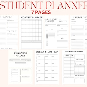 Student Planner, Customizable Student Planner, Personalized Agenda, Student Gift, College Planner, High School Organizer