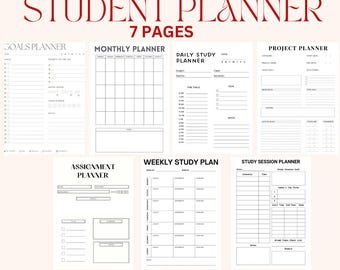 Planificador para estudiantes, planificador para estudiantes personalizable, agenda personalizada, regalo para estudiantes, planificador universitario, organizador para la escuela secundaria