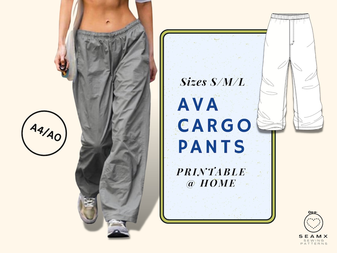 PDF Sewing Pattern Parachute Pants Cargo Baggy Trousers Trends 2023