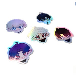 Love and Deepspace Vinyl Stickers Holographic Chibi - cute anime stickers, decal, waterproof stickers for journal, planner, diary, deco