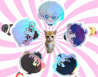 Love and Deepspace Waterproof Vinyl Stickers Holographic Chibi