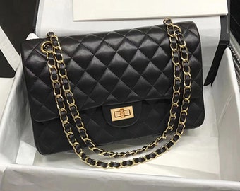 leather quilted handbag