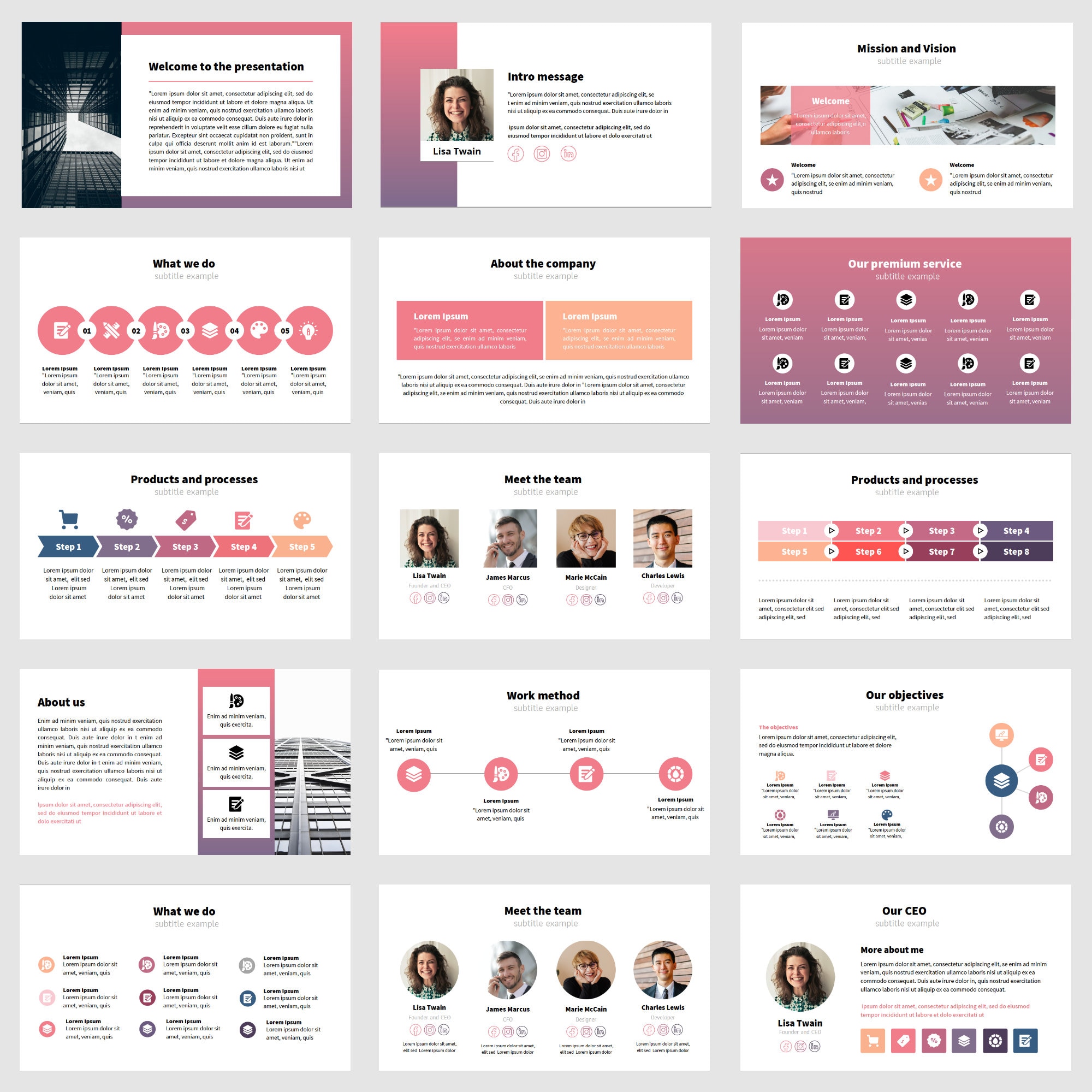 Canva Business Powerpoint Presentation Template - Etsy
